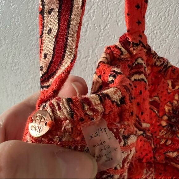 Free People One Floral Print Smocked Open-Back Tank Top - Picture 3 of 4